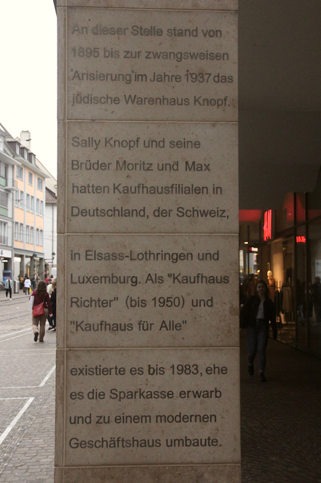 Gedenktafel Kaufhaus Knopf
