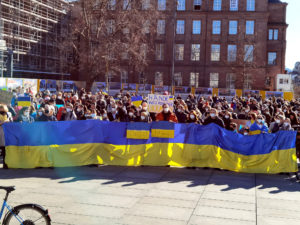 Demonstration in Freiburg für die Ukraine 27.02.2022