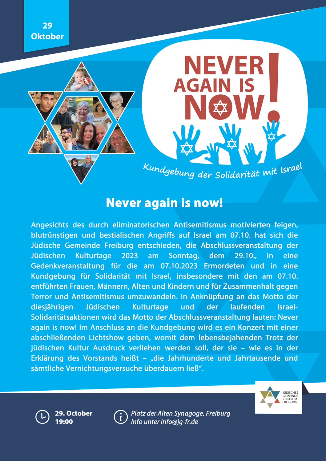 Kundgebung in Solidarität mit Israel - Never again is now!